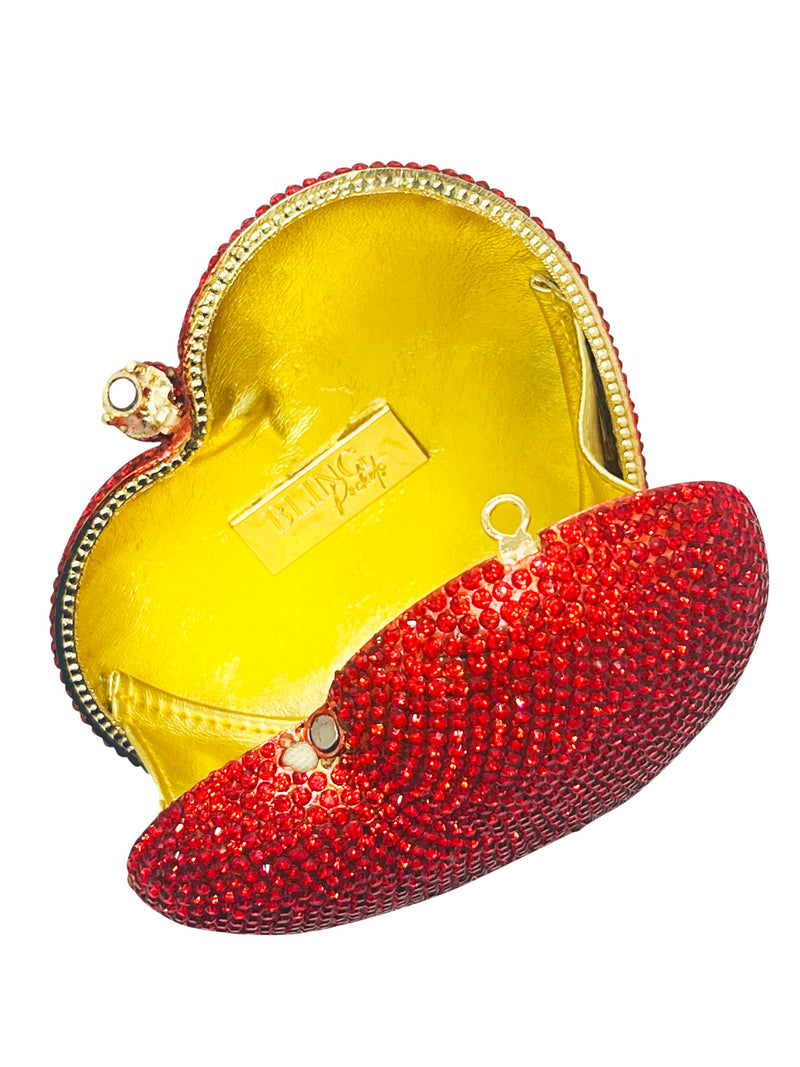 Crystal Hearts Clutch Bag - Bling Pockets