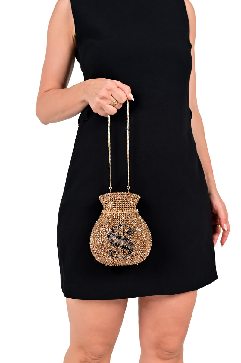 Crystal Money Clutch Bag - Bling Pockets