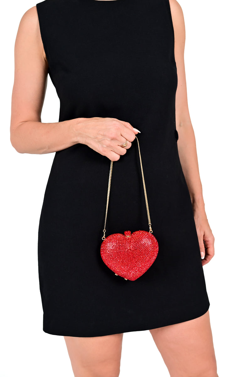 Crystal Hearts Clutch Bag - Bling Pockets